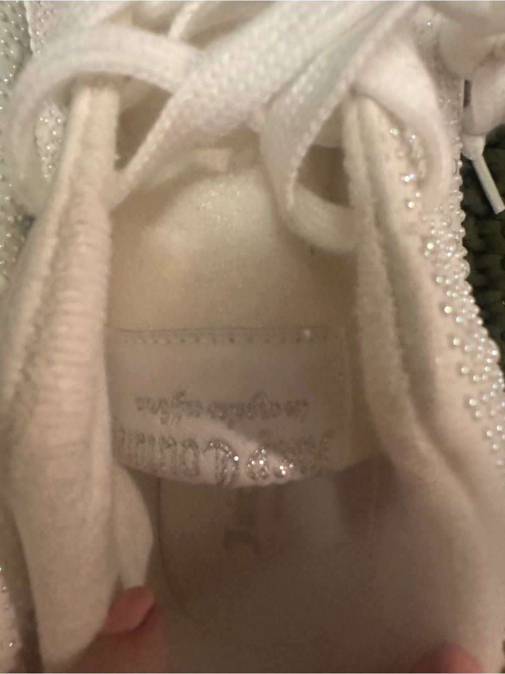 Juicy Couture White Crystal-Studded Lace-Up Sneakers - Picture 5 of 7